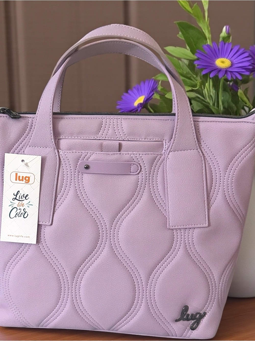 lug Alto Matte Luxe Sugar Plum Quilted Convertible Tote Crossbody NWT $119 MSRP - Picture 14 of 16